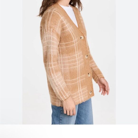 Vince Brushed Plaid Alpaca-Wool Cardigan XS/S $525 NWT - Picture 4 of 9